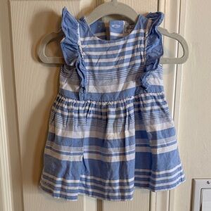 Ralph Lauren Blue and White Striped Casual Baby Dress